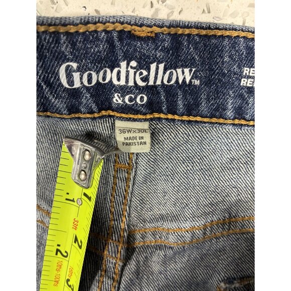 Goodfellow & Co Mens Relaxed Fit Medium Wash Jeans 36x30 Pre-Loved Denim Pants - Picture 3 of 8